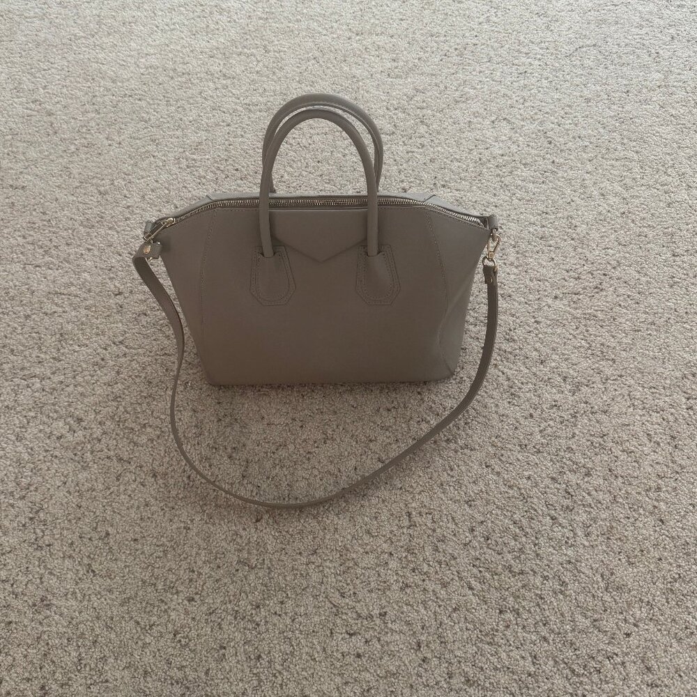 Taupe purse, crossbody strap included